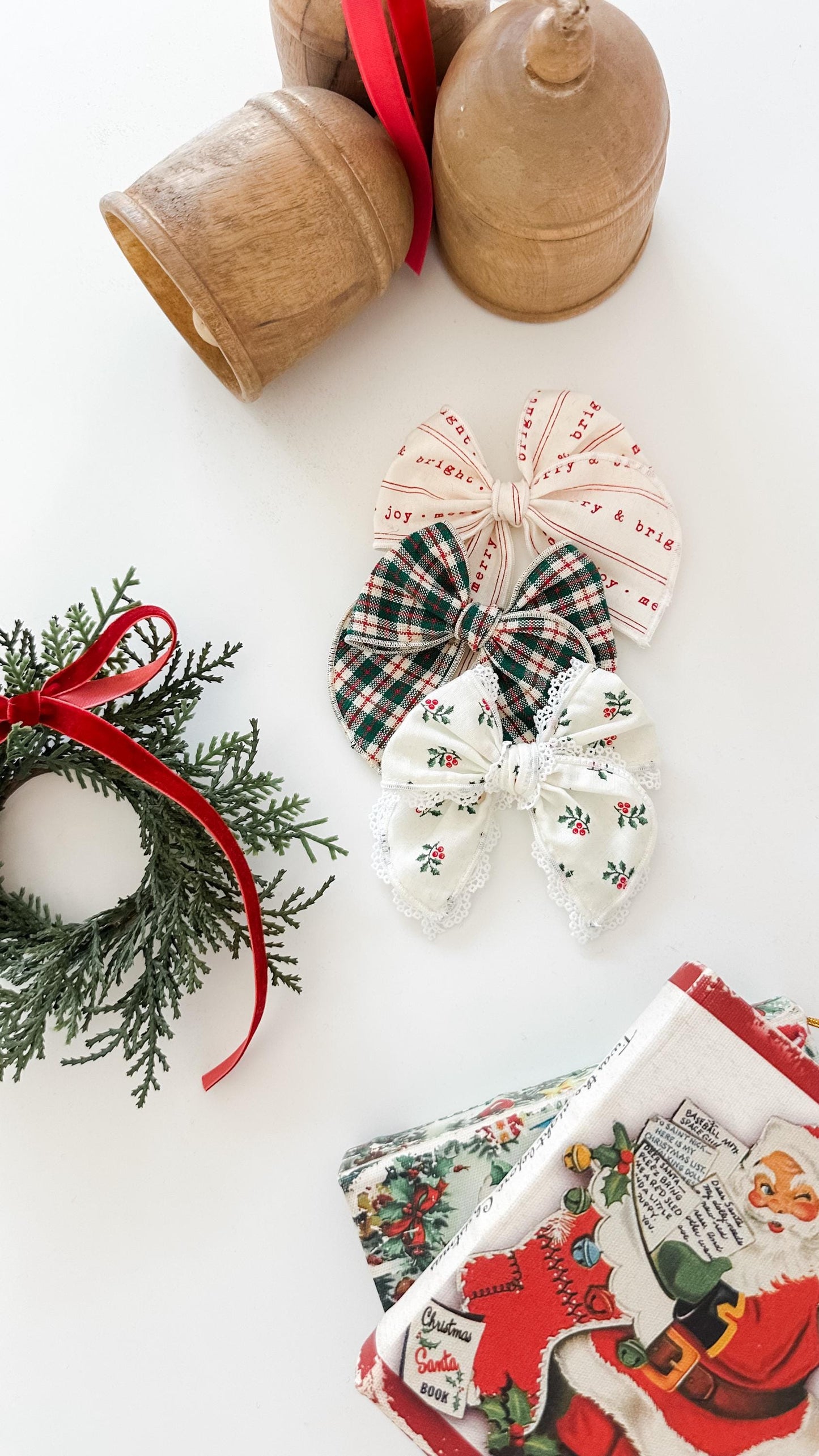 Holiday velvet ribbon bows - velvet bows - simple bows - red velvet bow - trendy bows - dainty bows - newborn bows - baby girl bows