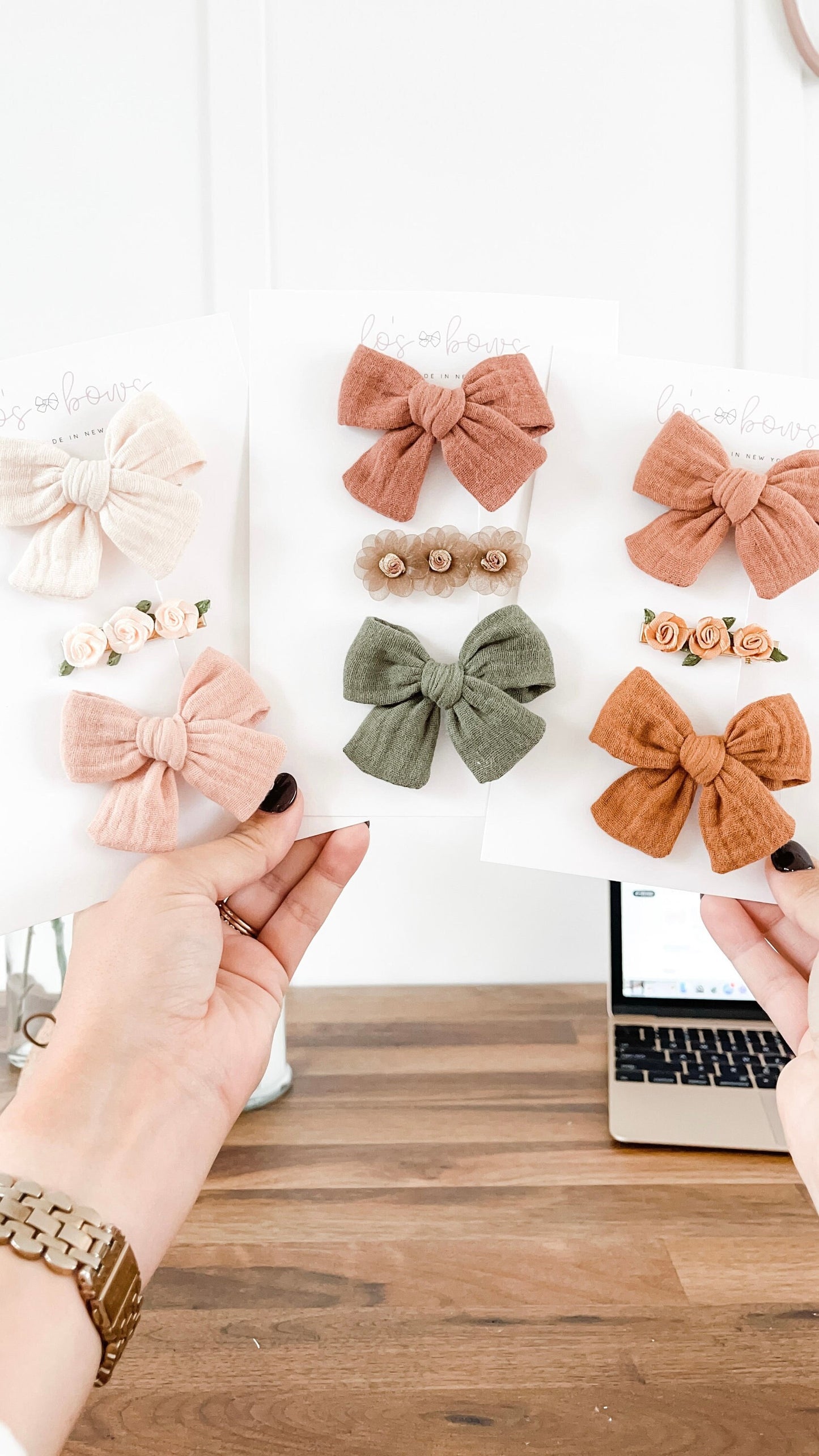 Floral hair clips - rose clips - trendy clips for girl - baby hair clips - floral hair clips - neutral hair clips girl