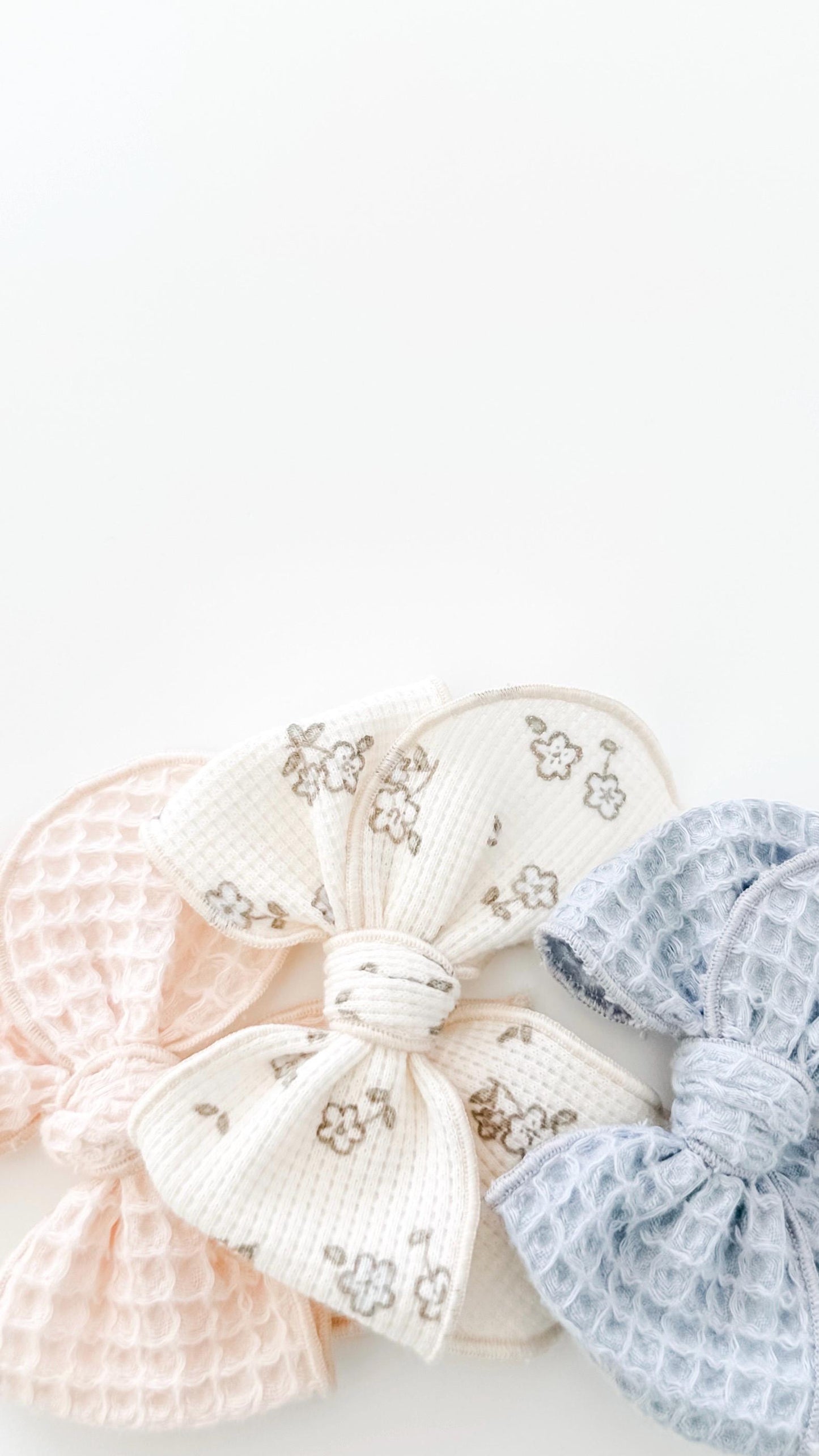 Colorful waffle knit fable bows - spring solids - neutral bows - fable bow - trendy bow - girl bow - baby bow - knit hair bow - dog bow