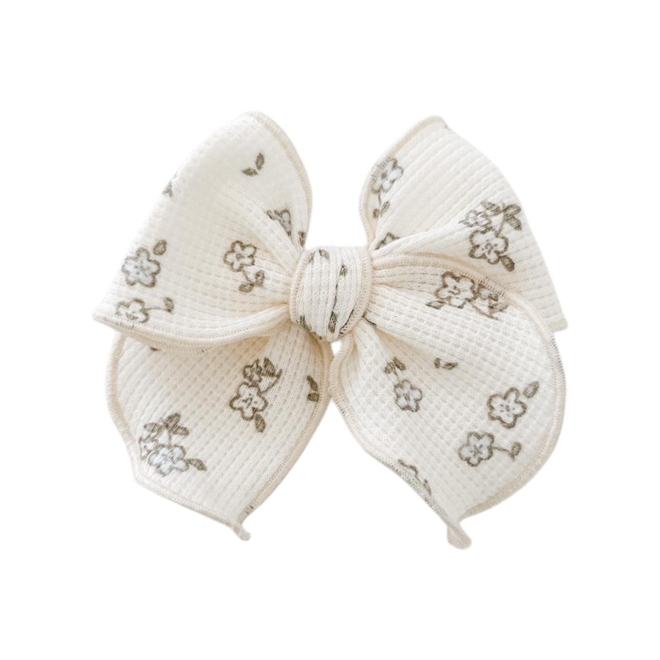 Blue daisy waffle knit floral fable bow - spring bow - delicate floral bow - summer bow - spring bow - girl bow - dog bow - baby bow