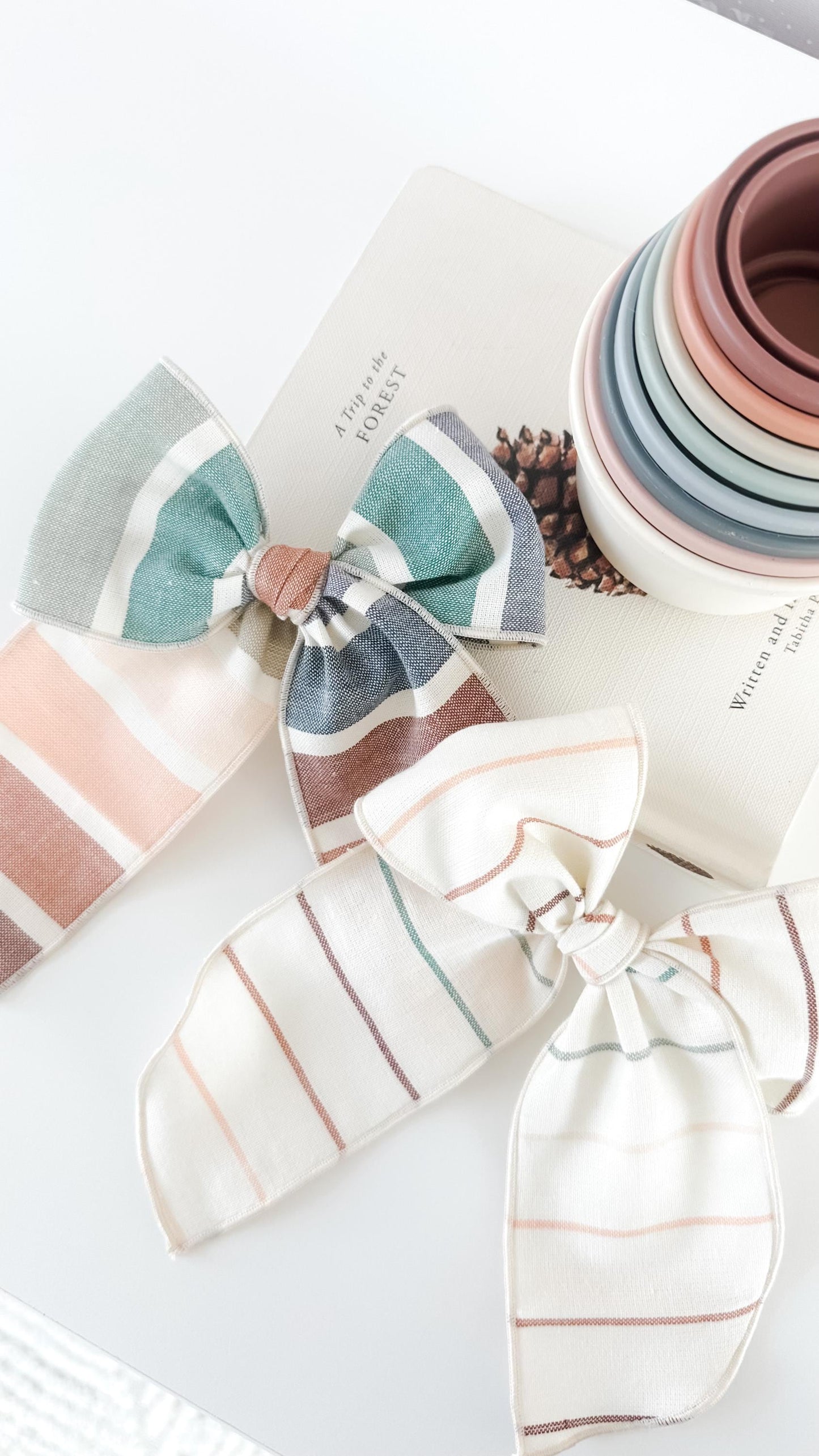 Sweet stripes fable bows - colorful bow - spring bow - striped bow - newborn bow - dog bow - baby girl gift - girl fable bow