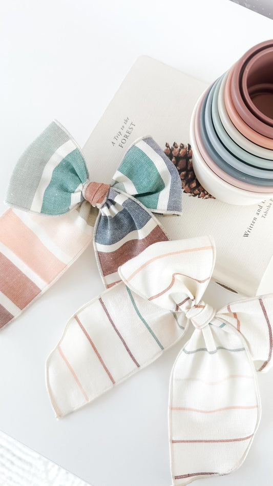 Sweet stripes fable bows - colorful bow - spring bow - striped bow - newborn bow - dog bow - baby girl gift - girl fable bow