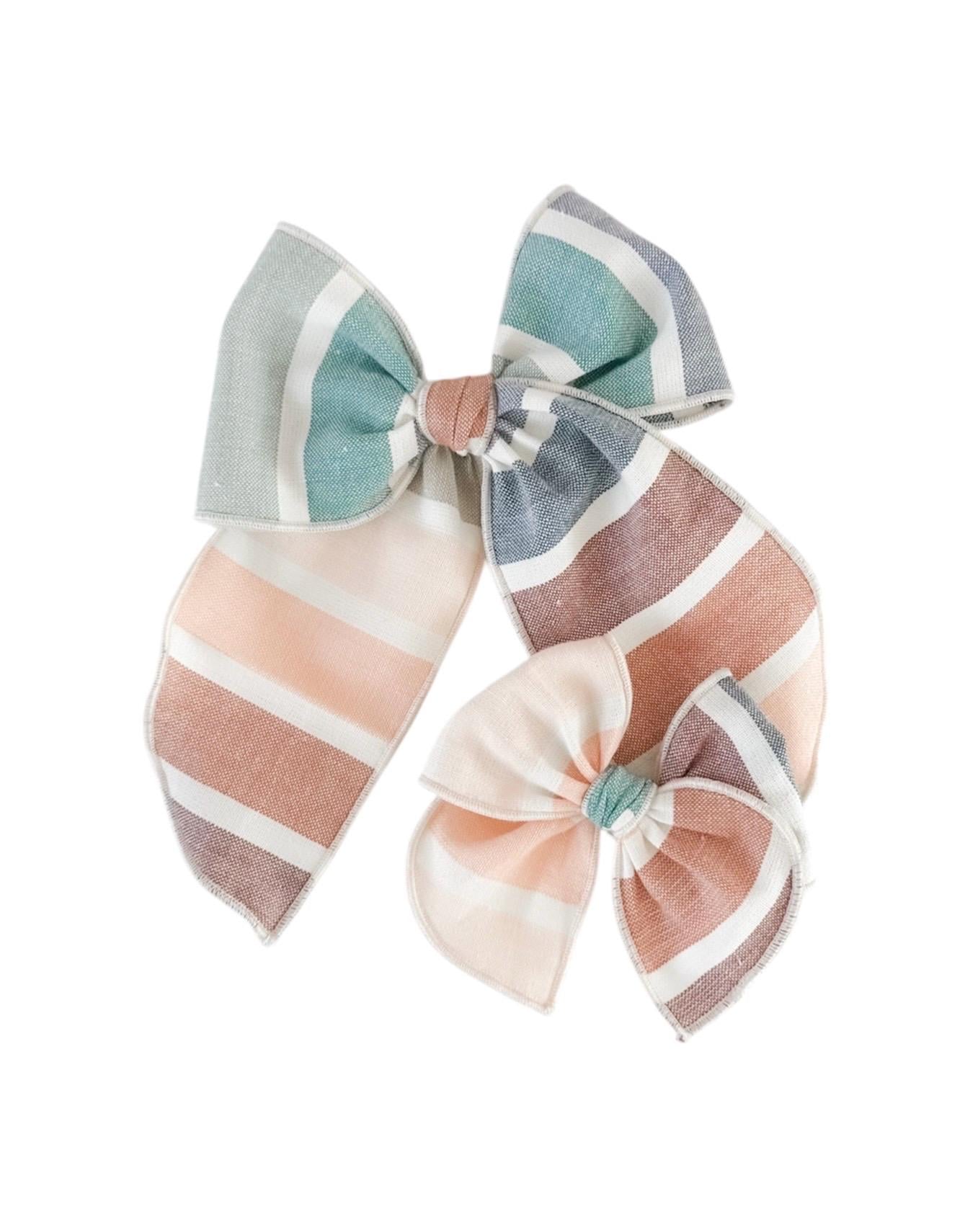 Sweet stripes fable bows - colorful bow - spring bow - striped bow - newborn bow - dog bow - baby girl gift - girl fable bow