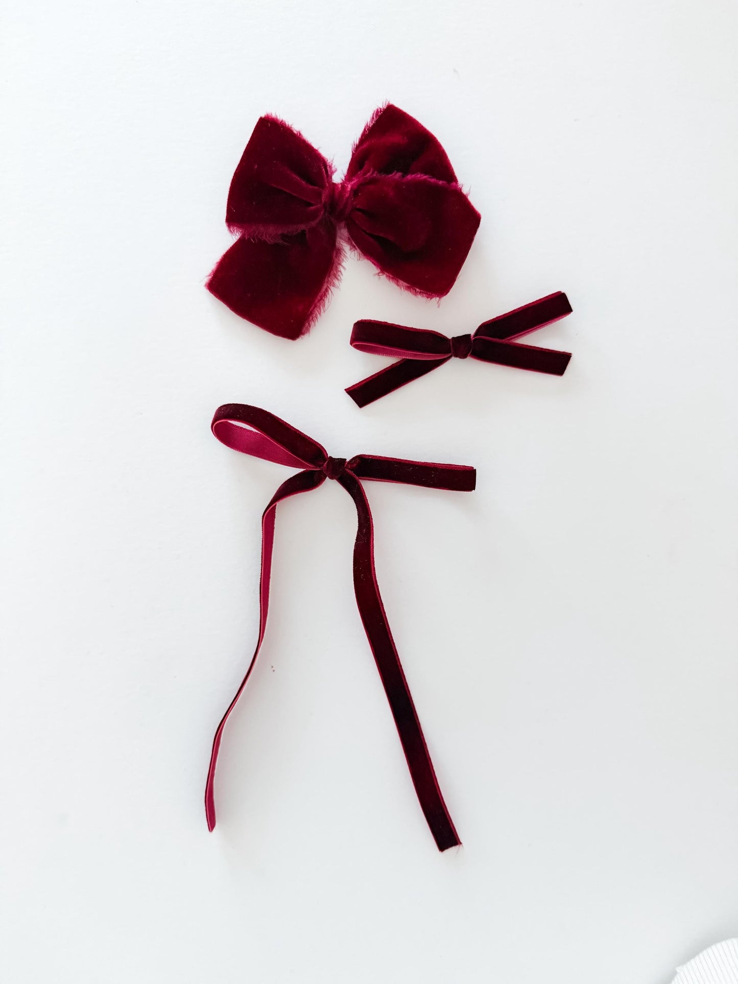 Holiday velvet ribbon bows - velvet bows - simple bows - red velvet bow - trendy bows - dainty bows - newborn bows - baby girl bows