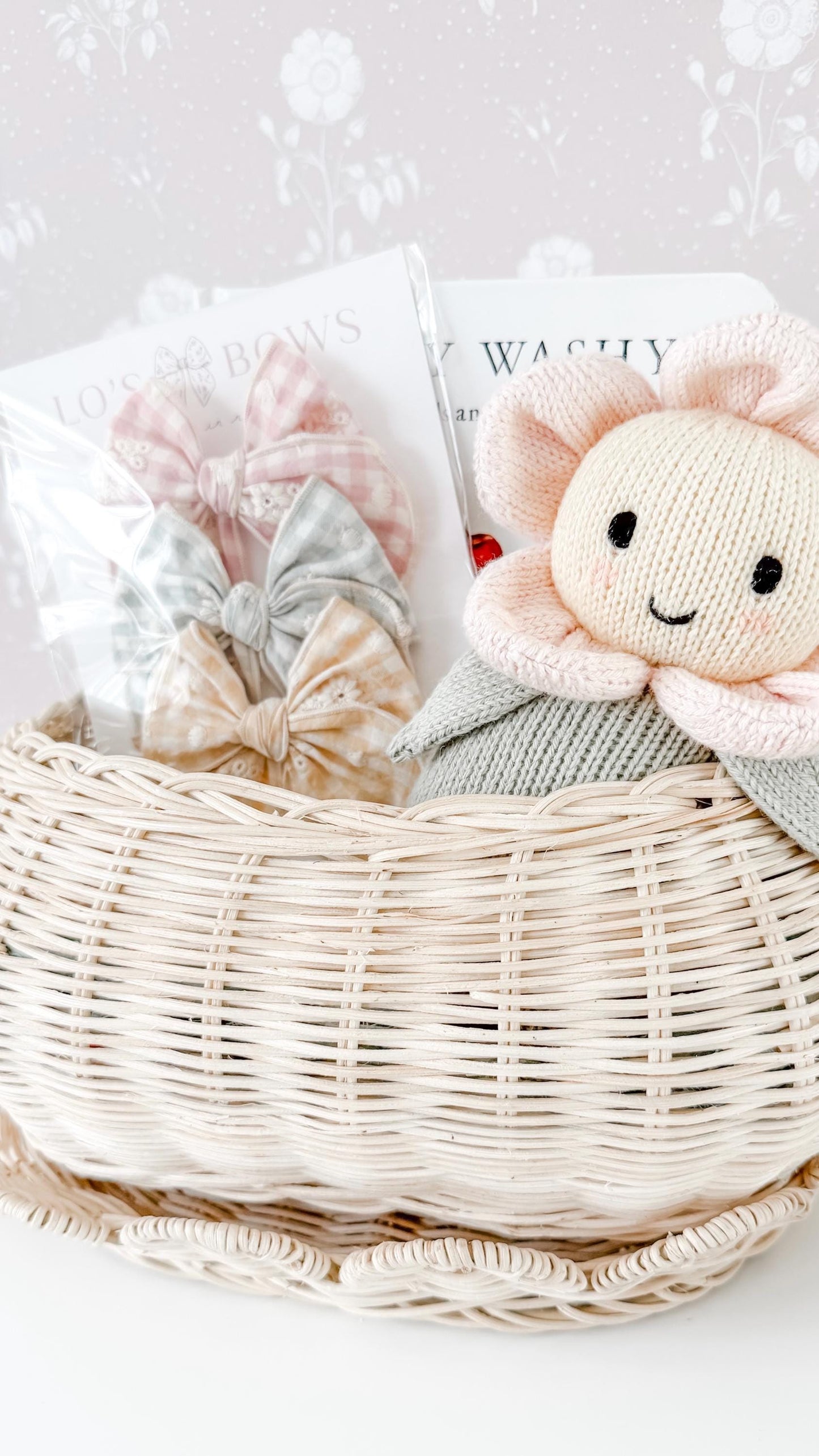 Spring gingham floral bow - colorful bow - spring bow - gingham bow - newborn bow - dog bow - baby girl gift - girl fable bow
