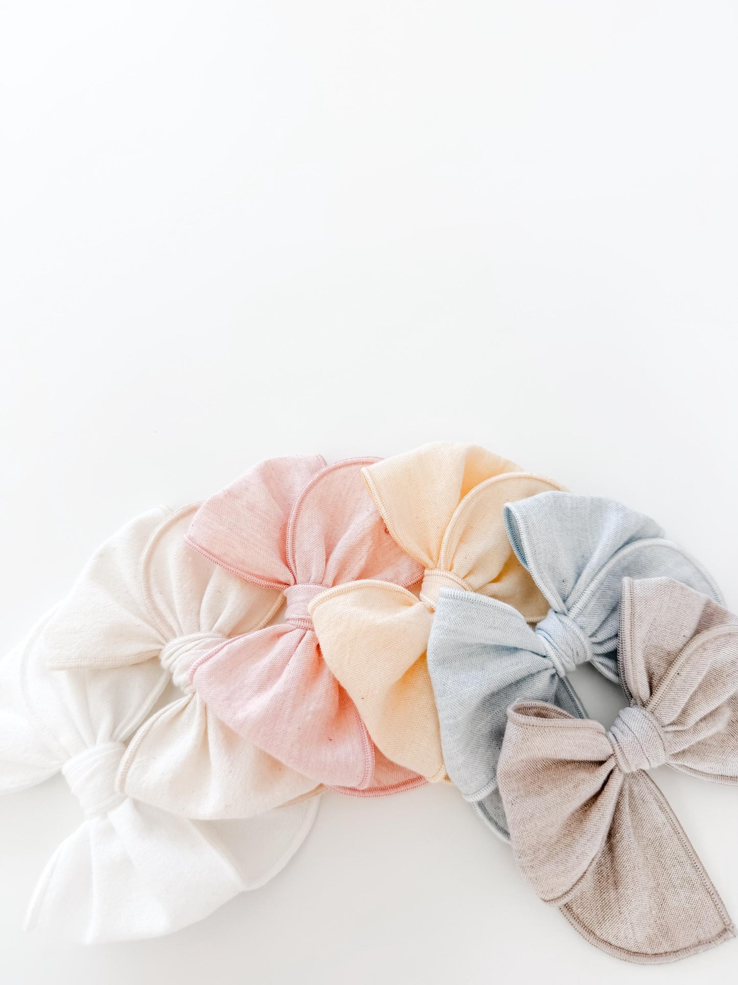 Pastel solid fable bows (*NO EMBROIDERY) - lace trim bows - spring solids - pastel bows - fable bow - trendy bow - girl bow - baby bow