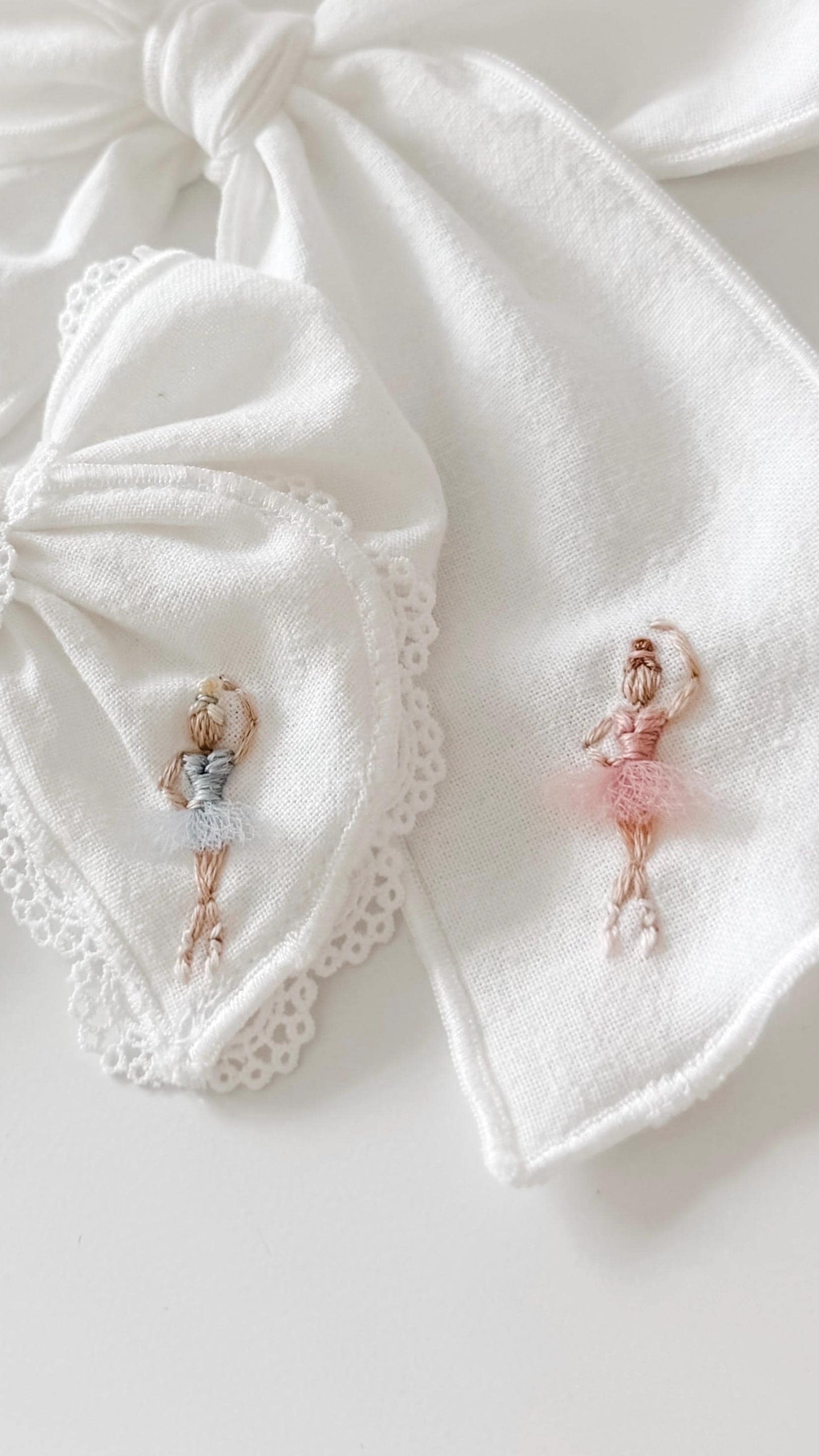 NEW Ballerina embroidered bow - hand-embroidered dance fable bow - recital gift - ballet bow - keepsake bow - dance bow - trendy vintage bow
